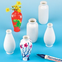 Minivaze din portelan de decorat - Baker Ross
