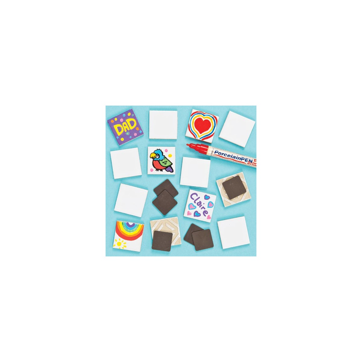 Placute cu magnet din ceramica - Baker Ross Placute cu magnet din ceramica - Baker Ross