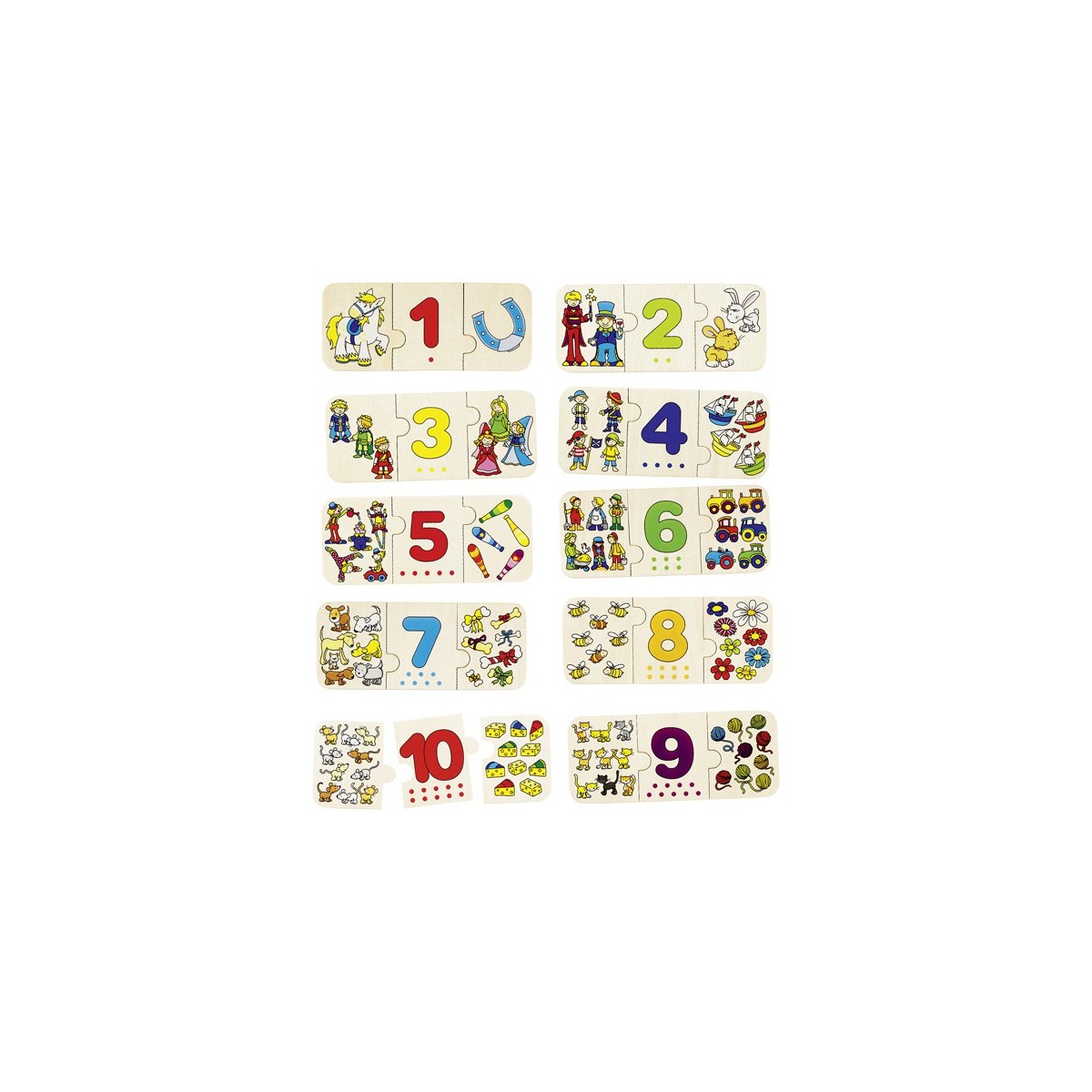 Puzzle lemn cu autocorectie invata Numerele