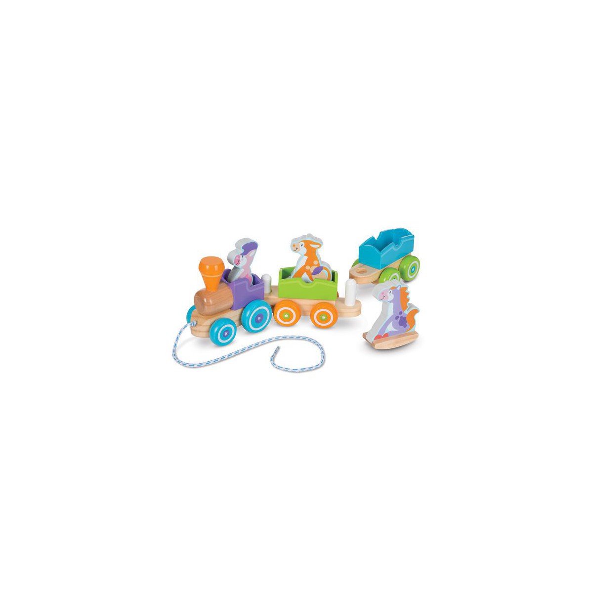 Trenulet din lemn cu animale - Melissa and Doug