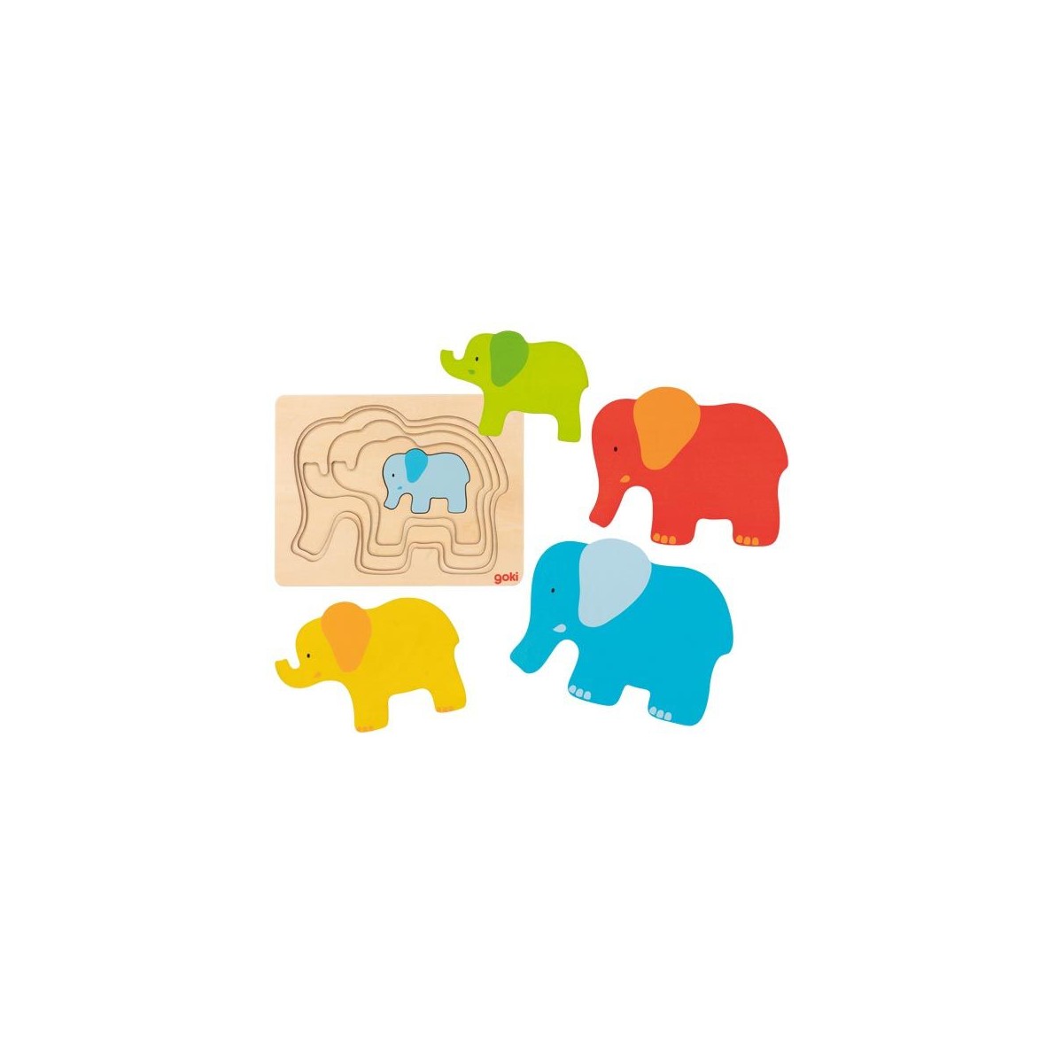 Puzzle stratificat Elefantii