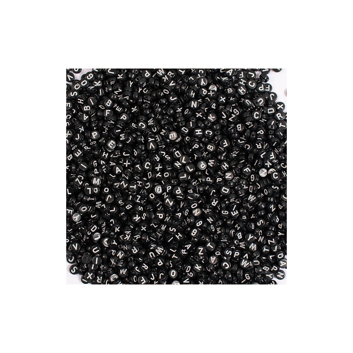 Set 500 margele negre plate cu litere