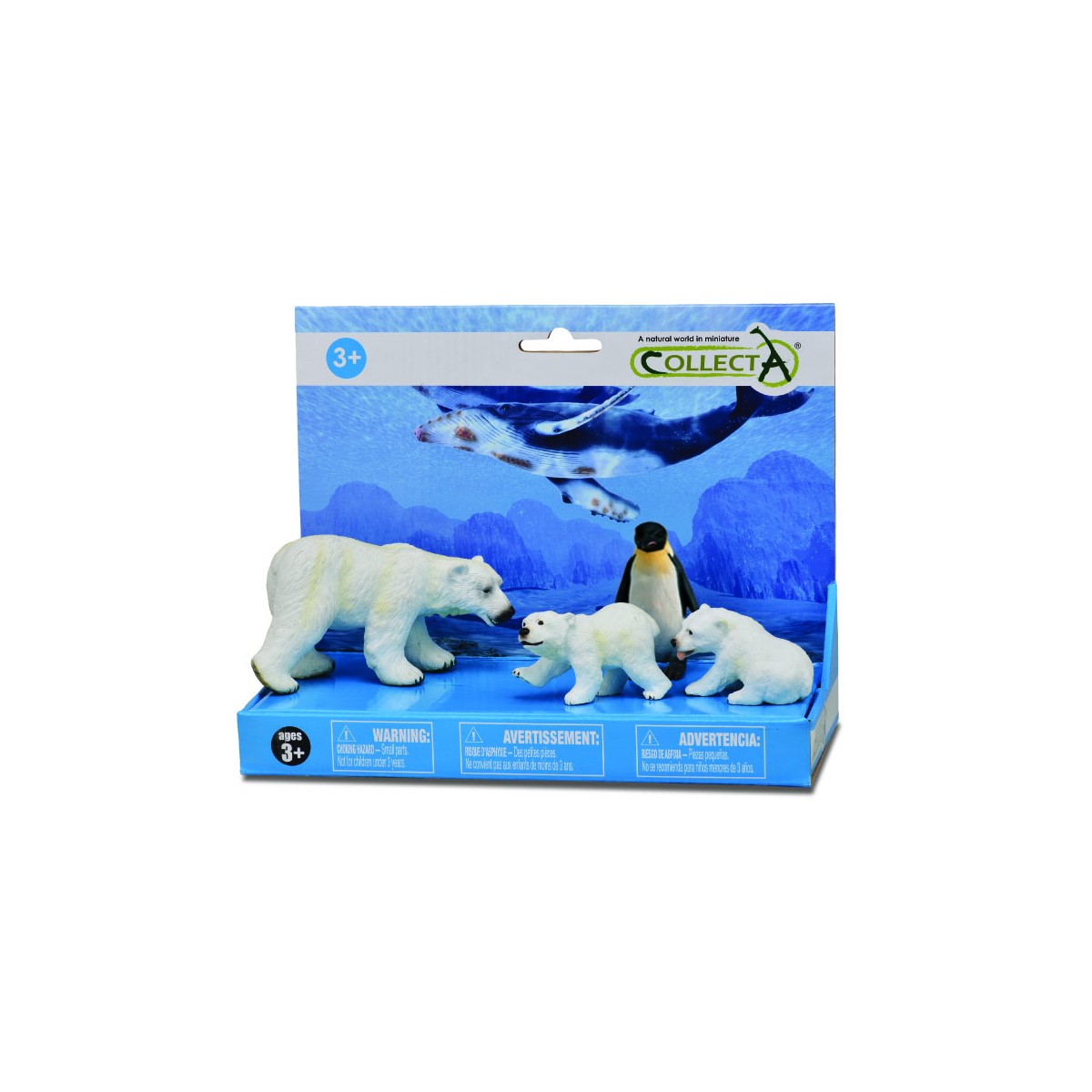 Set 4 figurine pictate manual  Ursi polari si pinguin