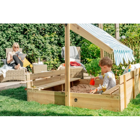 Cutie de nisip cu bancute si parasolar reglabil, Pum 25509 Cutie de nisip cu bancute si parasolar reglabil, Pum 25509