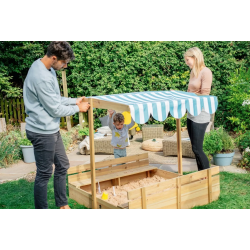 Cutie de nisip cu bancute si parasolar reglabil, Pum 25509