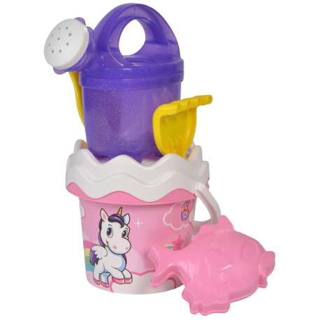 Set jucarii pentru apa si nisip Unicorn, cu galetusa, sita, stropitoare si unelte Set jucarii pentru apa si nisip Unicorn, cu galetusa, sita, stropitoare si unelte