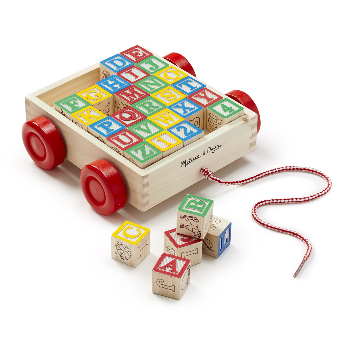 Melissa&Doug - Carucior cu cuburi ABC